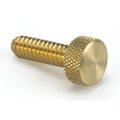 Morton Thumb Screw, #10-32 Thread Size, Machined Finish Brass, 3/16" Head Ht 5169